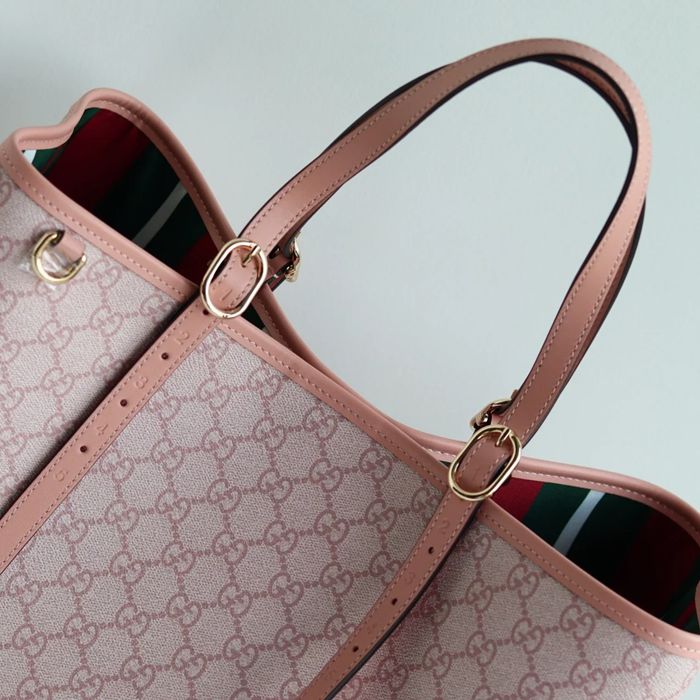 GUCCI 815213 レザー ホワイト、ピンク、ベージュ トートバッグ GG、新作 38x25x15cm サイズ:38x25x15cm