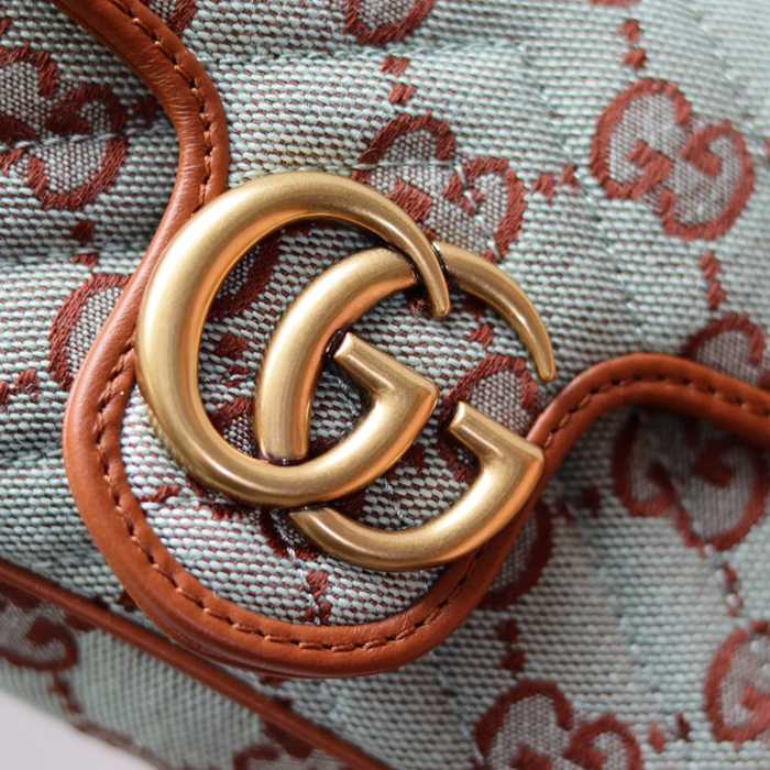 GUCCI 783141 カーフレザー、キャンバス 斜め掛けバッグ、ショルダーバッグ 16x10cm サイズ:16x10cm