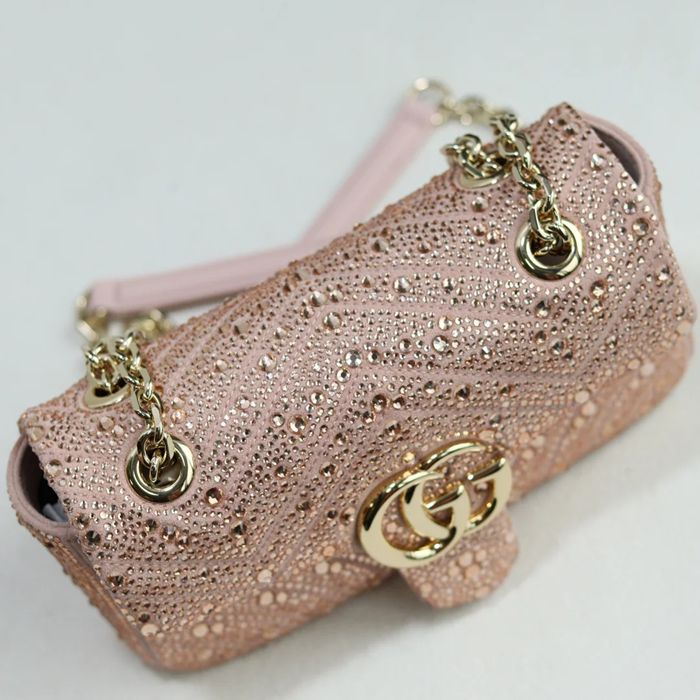 GUCCI 837280 斜め掛けバッグ、ハンドバッグ GG、マルモント 22cm サイズ:23x14x6cm