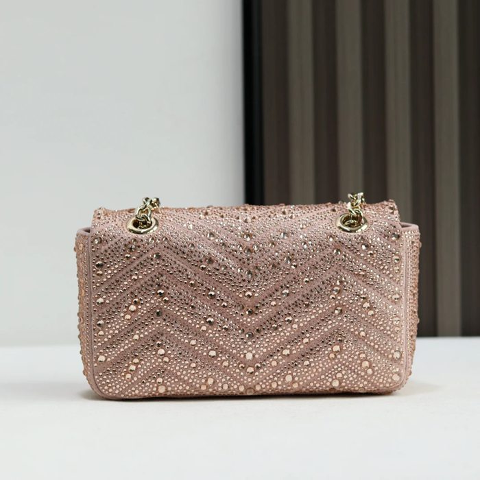 GUCCI 837280 斜め掛けバッグ、ハンドバッグ GG、マルモント 22cm サイズ:23x14x6cm