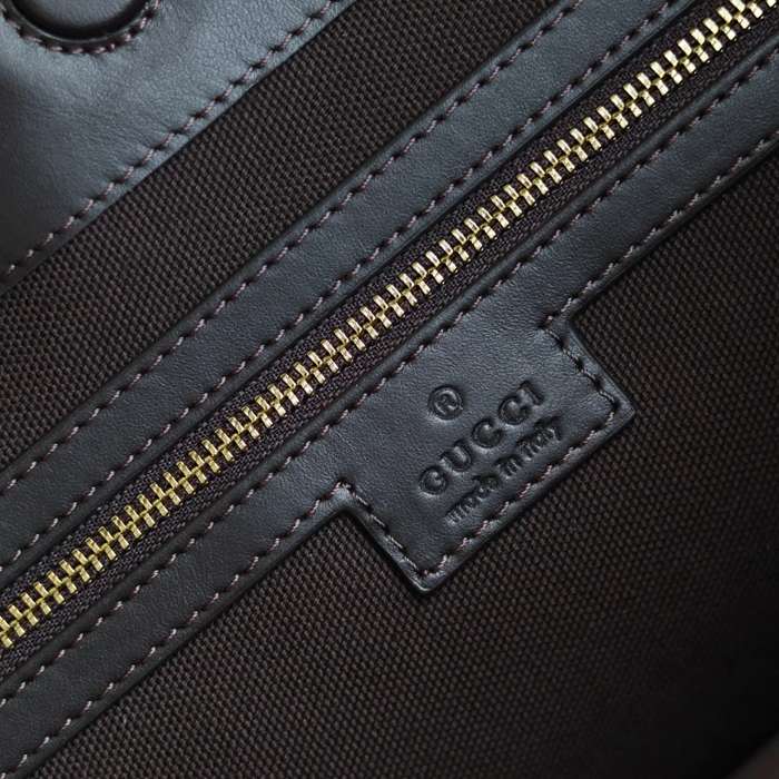 GUCCI カーフレザー、キャンバス ゴールド トートバッグ、ショルダーバッグ、ハンドバッグ 馬銜 35x27x11cm サイズ:35x27x11cm