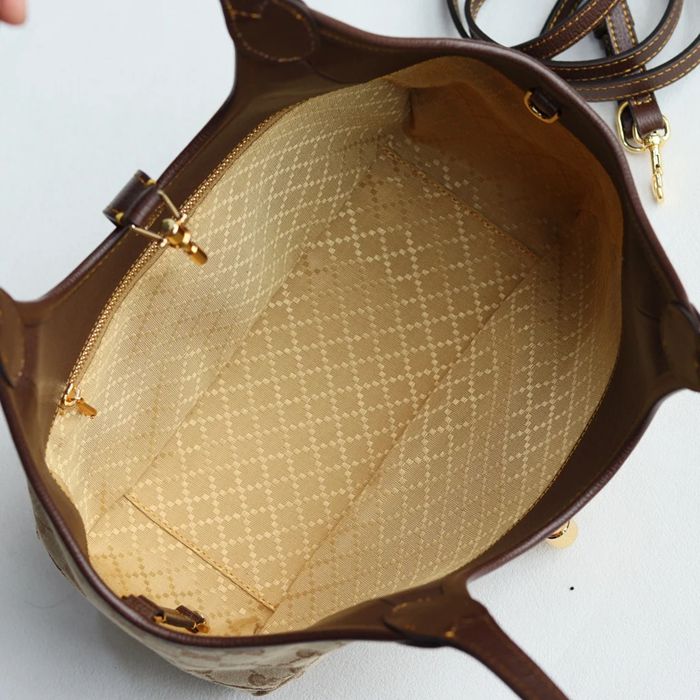 GUCCI 866646 ブラウン、ベージュ トートバッグ、ショルダーバッグ 26x23x11cm サイズ:26x23x11cm
