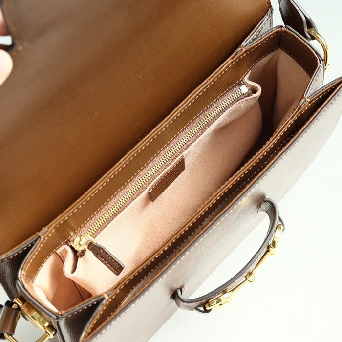 GUCCI 602204 ブラウン 斜め掛けバッグ 馬銜 25x18cm サイズ:25x18cm