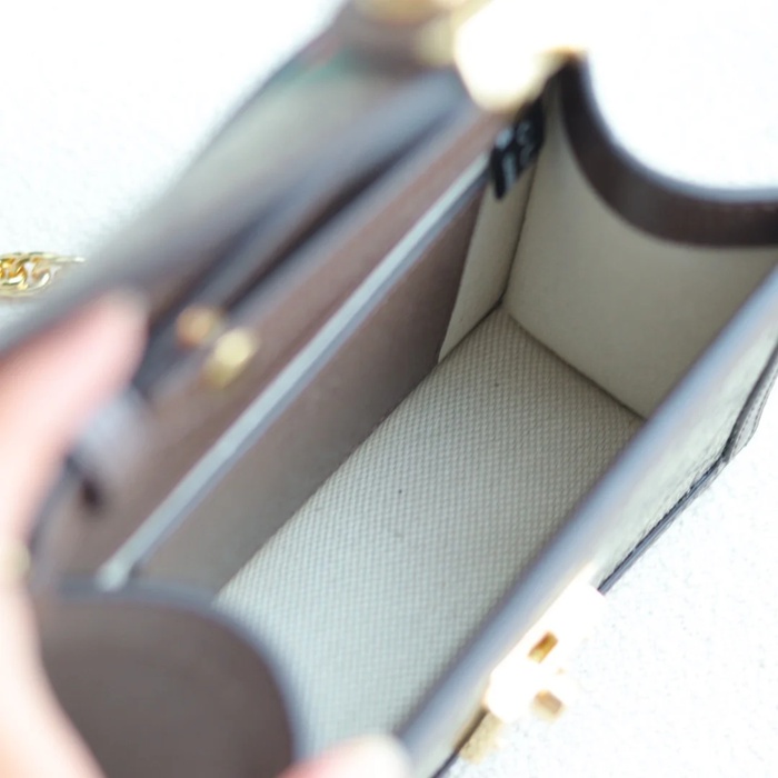 GUCCI 696180 キャンバス ブラウン 斜め掛けバッグ、ショルダーバッグ、ハンドバッグ オフィディア、GG、クラシック 18x13cm サイズ:18x13cm