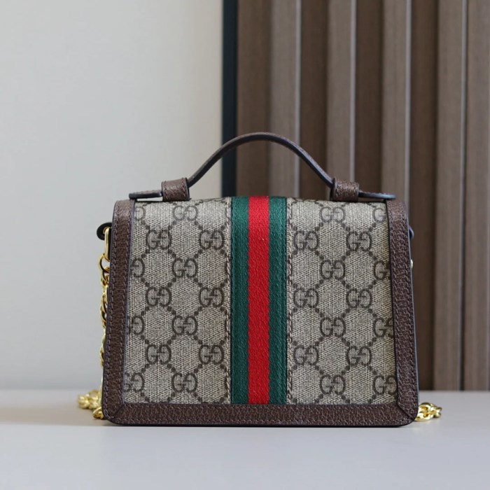 GUCCI 696180 キャンバス ブラウン 斜め掛けバッグ、ショルダーバッグ、ハンドバッグ オフィディア、GG、クラシック 18x13cm サイズ:18x13cm