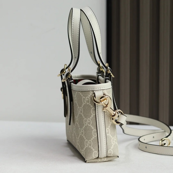 GUCCI 855491 レザー ブラウン、ベージュ 斜め掛けバッグ、ハンドバッグ GG 18cm サイズ:18x15x6.5cm