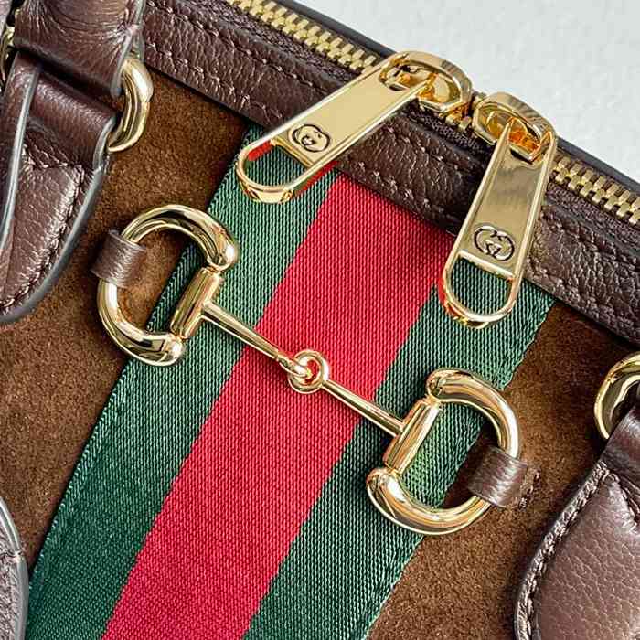 GUCCI 866732 レザー ブラウン 斜め掛けバッグ、ハンドバッグ 28x15x10cm サイズ:28x15x10cm
