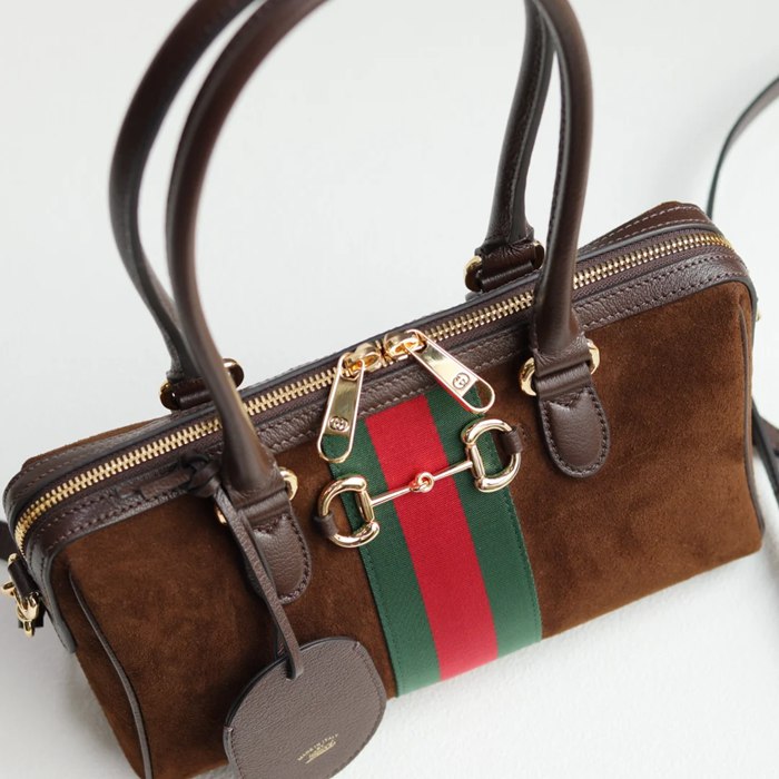 GUCCI 866732 レザー ブラウン 斜め掛けバッグ、ハンドバッグ 28x15x10cm サイズ:28x15x10cm