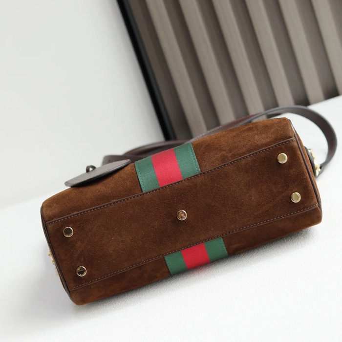 GUCCI 866732 レザー ブラウン 斜め掛けバッグ、ハンドバッグ 28x15x10cm サイズ:28x15x10cm