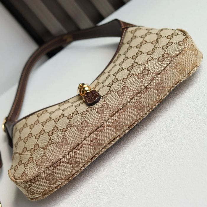 GUCCI 863137 レザー ベージュ 斜め掛けバッグ、ハンドバッグ 27x13cm サイズ:27x13cm