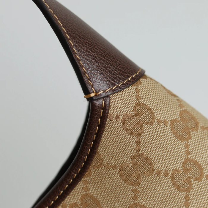 GUCCI 863137 レザー ベージュ 斜め掛けバッグ、ハンドバッグ 27x13cm サイズ:27x13cm