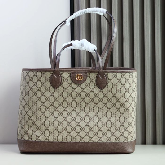 GUCCI 739730 レザー ブラウン トートバッグ、ショルダーバッグ、ハンドバッグ オフィディア 38x28x15cm サイズ:38x28x15cm