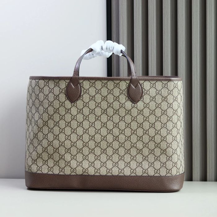 GUCCI 739730 レザー ブラウン トートバッグ、ショルダーバッグ、ハンドバッグ オフィディア 38x28x15cm サイズ:38x28x15cm