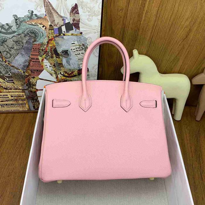 HERMES バーキン 30cm カーフスキン 桜ピンク ハンドバッグ 高級感 金具ゴールド 30cm Birkin 30cm サイズ:30cm