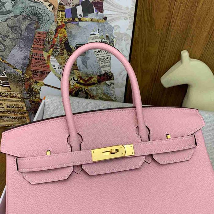HERMES バーキン 30cm カーフスキン 桜ピンク ハンドバッグ 高級感 金具ゴールド 30cm Birkin 30cm サイズ:30cm