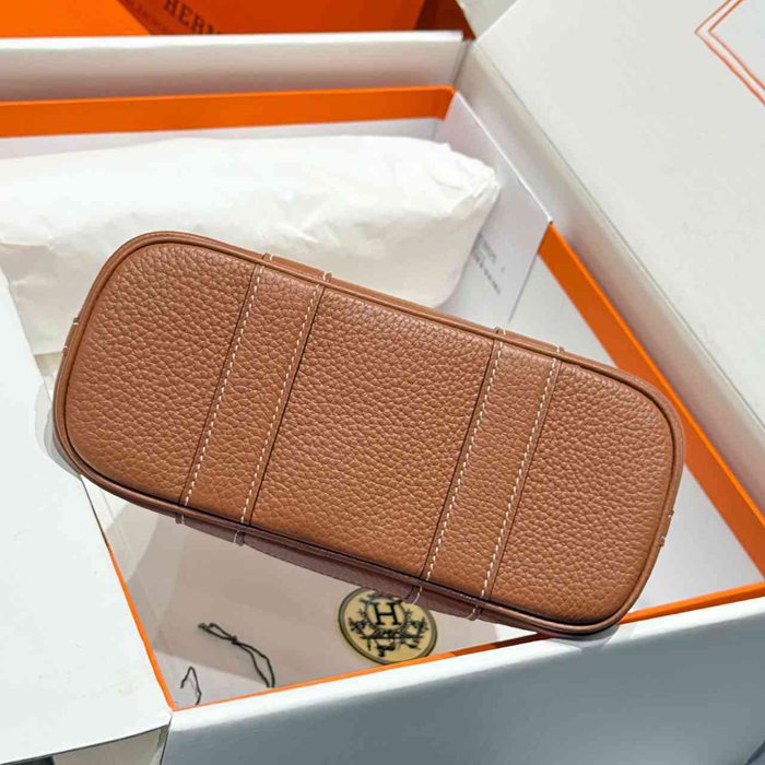 HERMES ガーデン 23cm ブラウン ハンドバッグ セミハンドメイド 23cm Garden 23cm サイズ:23cm