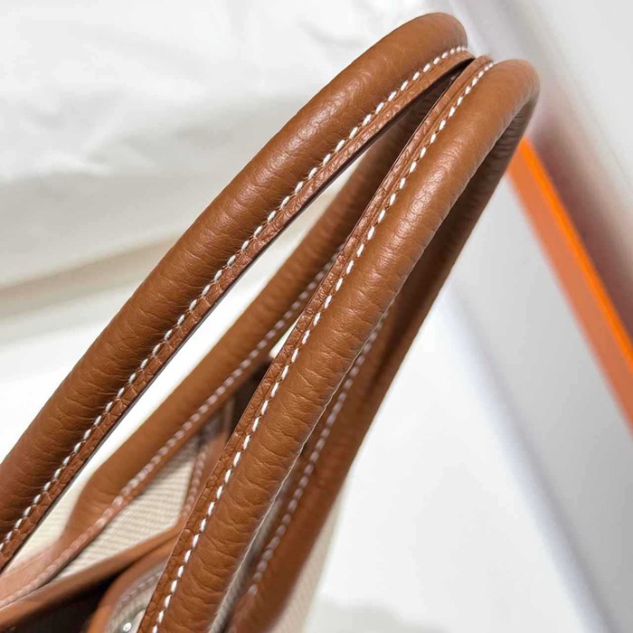 HERMES ガーデン 23cm ブラウン ハンドバッグ セミハンドメイド 23cm Garden 23cm サイズ:23cm