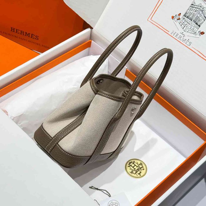 HERMES ガーデン 23cm 象グレー ハンドバッグ セミハンドメイド 23cm Garden 23cm サイズ:23cm