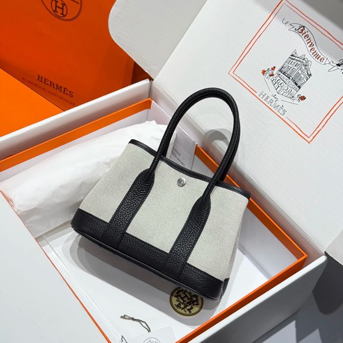 HERMES ガーデン 23cm ブラック ハンドバッグ セミハンドメイド 23cm Garden 23cm サイズ:23cm