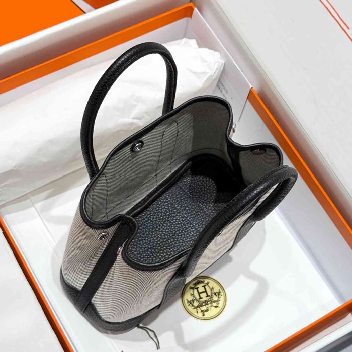 HERMES ガーデン 23cm ブラック ハンドバッグ セミハンドメイド 23cm Garden 23cm サイズ:23cm