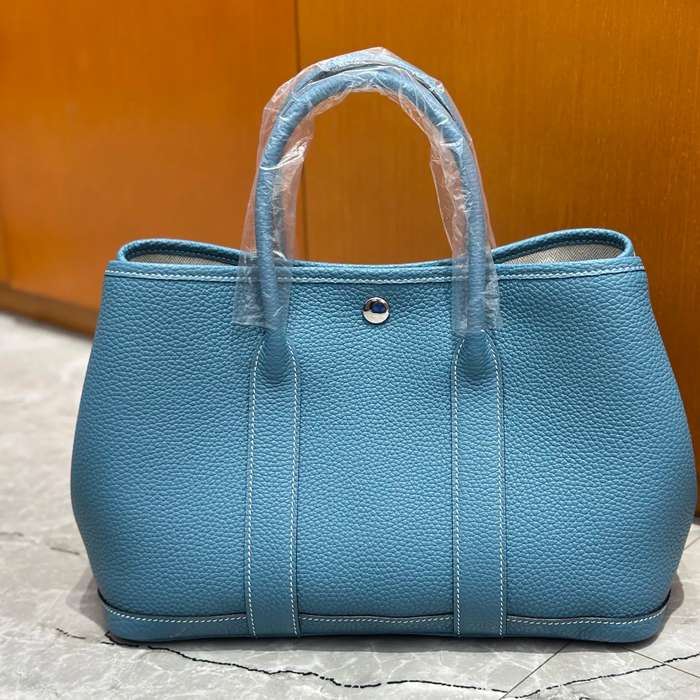 HERMES ガーデン 30cm デニム デニムブルー ハンドバッグ 高級感 30cm Garden 30cm サイズ:30cm