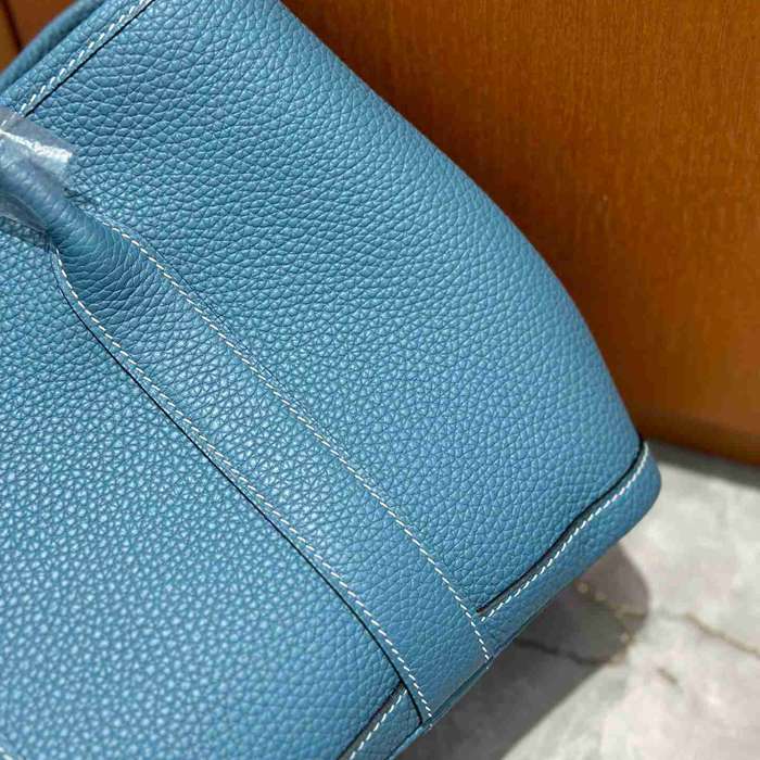 HERMES ガーデン 30cm デニム デニムブルー ハンドバッグ 高級感 30cm Garden 30cm サイズ:30cm