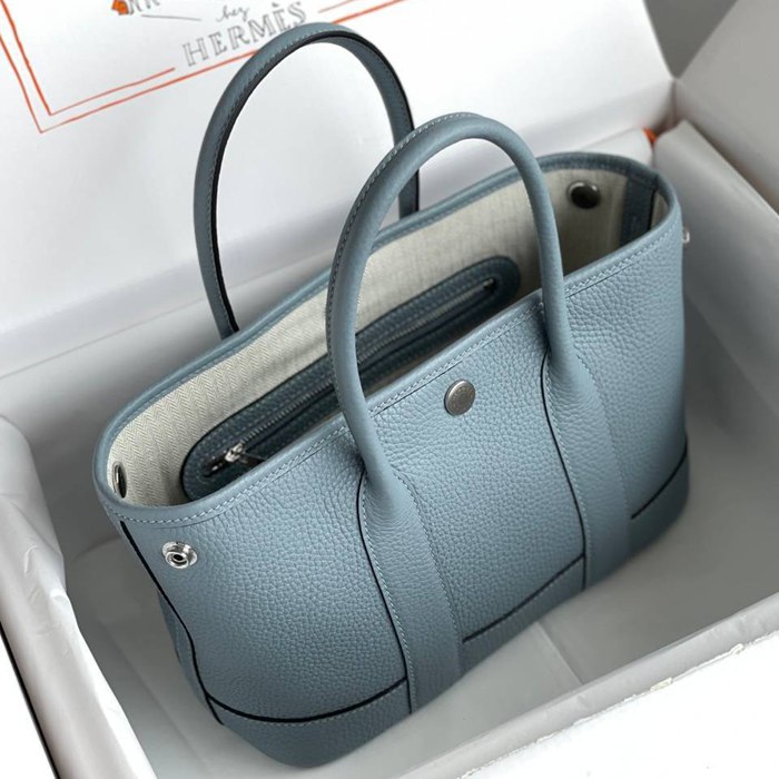 HERMES ガーデン カーフレザー ハンドバッグ セミハンドメイド 18cm Garden サイズ:18cm