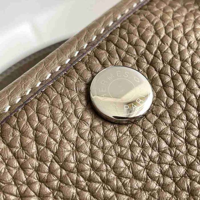 HERMES ガーデン カーフレザー 象グレー ハンドバッグ セミハンドメイド 18cm Garden サイズ:18cm