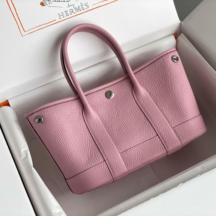 HERMES ガーデン カーフレザー 桜ピンク ハンドバッグ セミハンドメイド 18cm Garden サイズ:18cm