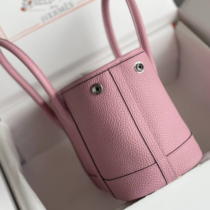 HERMES ガーデン カーフレザー 桜ピンク ハンドバッグ セミハンドメイド 18cm Garden サイズ:18cm