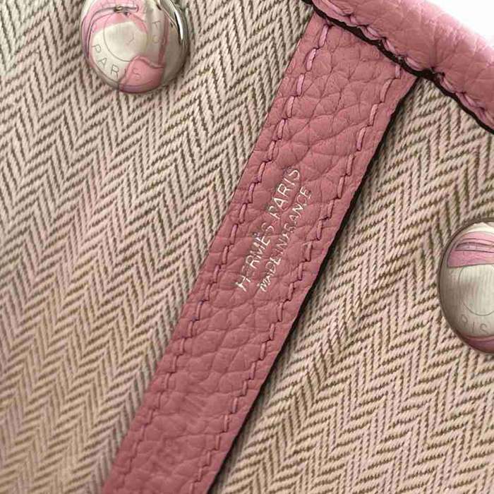 HERMES ガーデン カーフレザー 桜ピンク ハンドバッグ セミハンドメイド 18cm Garden サイズ:18cm