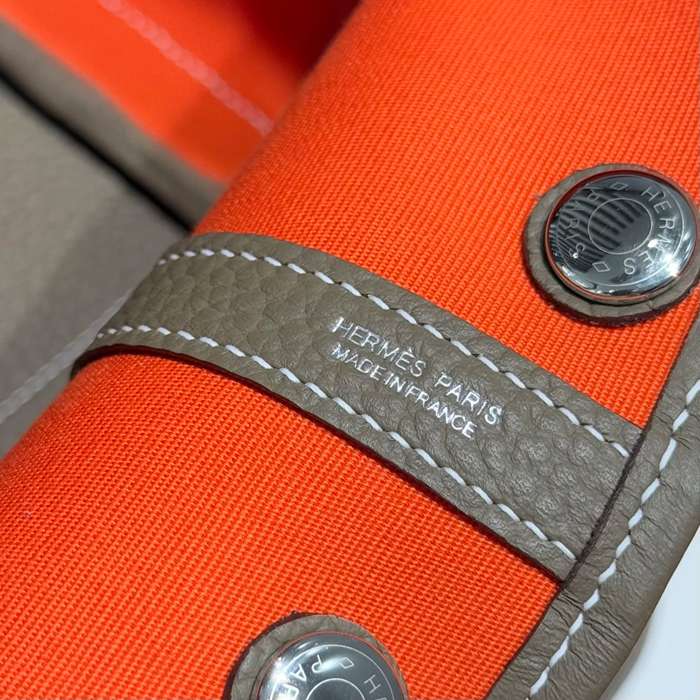 HERMES ガーデン 30cm オレンジ ハンドバッグ セミハンドメイド 30cm Garden 30cm サイズ:30cm