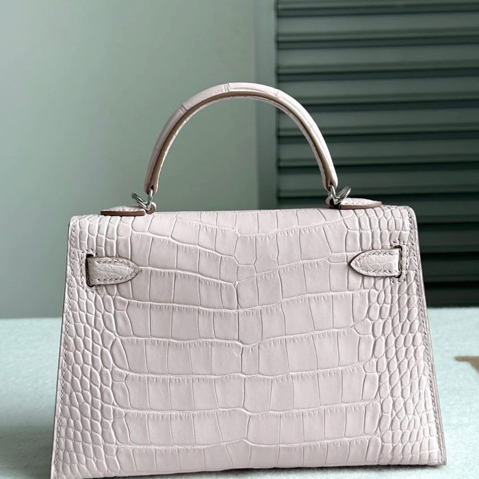 HERMES ケリー 19cm ワニ革 パープル ショルダーバッグ 高品質 19cm Kelly 19cm サイズ:19cm