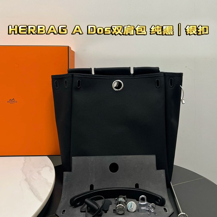 HERMES ピュアブラック ハンドバッグ 新作 セミハンドメイド 35×31×10cm サイズ:35×31×10cm