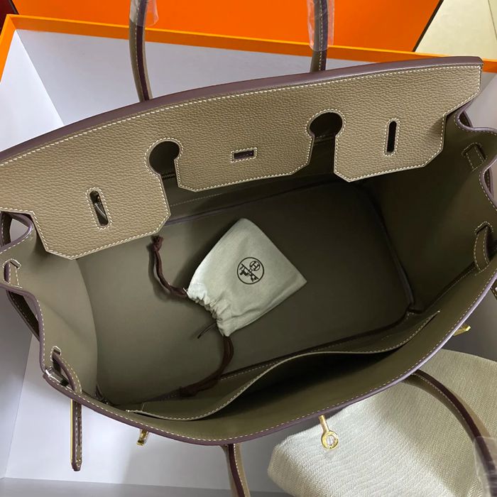 HERMES バーキン 40cm カーフレザー 象グレー ハンドバッグ セミハンドメイド 金具ゴールド/シルバー 40cm Birkin 40cm サイズ:40cm