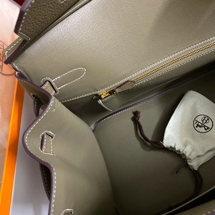 HERMES バーキン 40cm カーフレザー 象グレー ハンドバッグ セミハンドメイド 金具ゴールド/シルバー 40cm Birkin 40cm サイズ:40cm