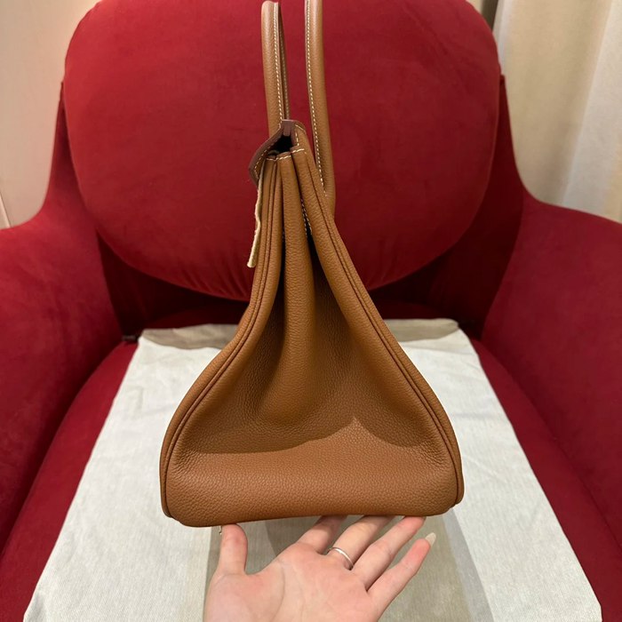 HERMES バーキン 40cm カーフレザー ブラウン ハンドバッグ セミハンドメイド 金具ゴールド/シルバー 40cm Birkin 40cm サイズ:40cm