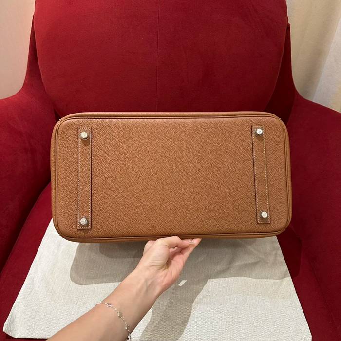 HERMES バーキン 40cm カーフレザー ブラウン ハンドバッグ セミハンドメイド 金具ゴールド/シルバー 40cm Birkin 40cm サイズ:40cm