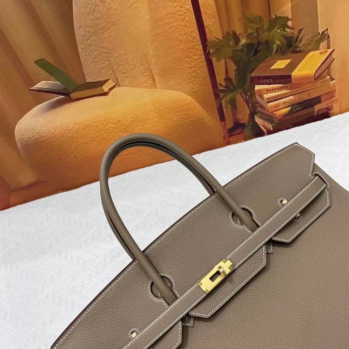 HERMES バーキン 40cm カーフレザー ブラック ハンドバッグ セミハンドメイド 金具ゴールド/シルバー 40cm Birkin 40cm サイズ:40cm