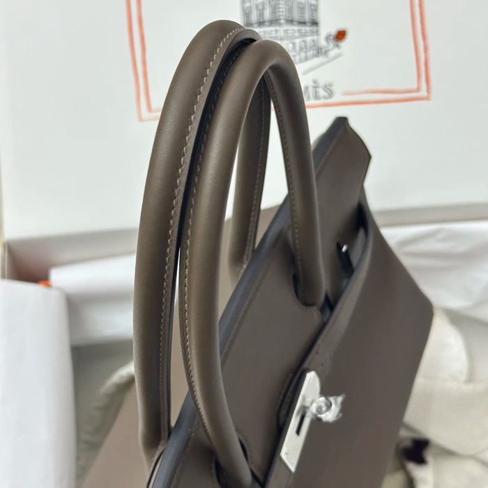 HERMES バーキン 29cm カーフスキン グレー 斜め掛けバッグ 新作 セミハンドメイド 29cm Birkin 29cm サイズ:29cm