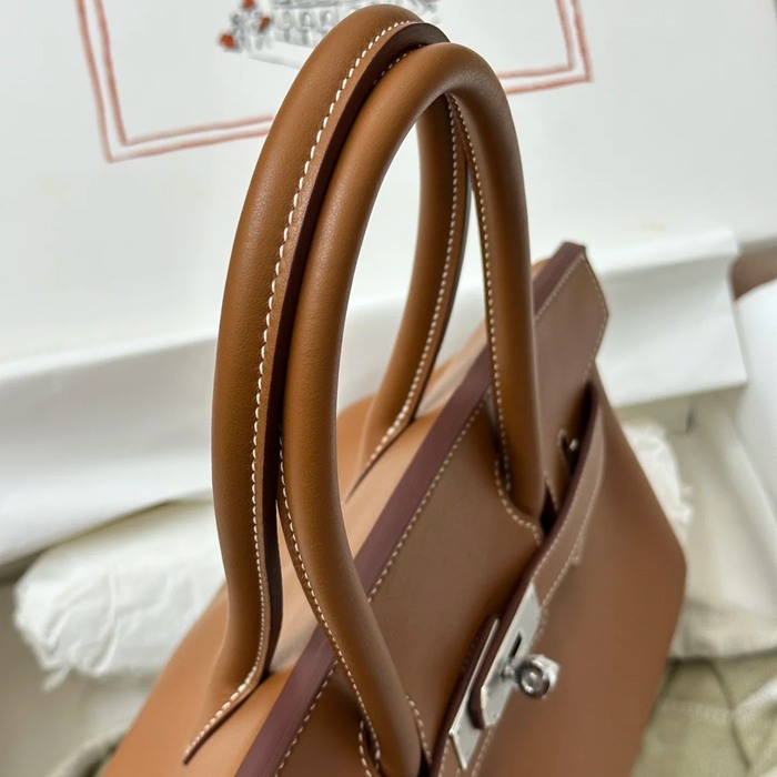 HERMES バーキン 29cm カーフスキン ブラウン 斜め掛けバッグ 新作 セミハンドメイド 29cm Birkin 29cm サイズ:29cm