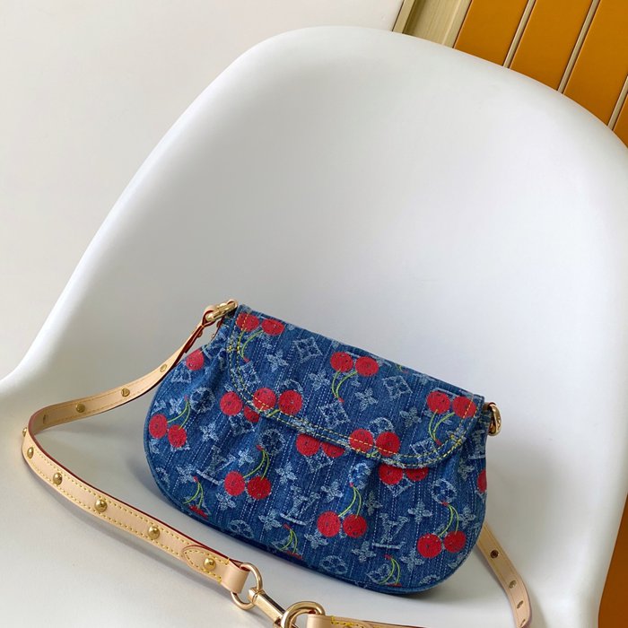LOUIS VUITTON M13680 牛皮 モノグラム デニム ハンドバッグ 27x18cm サイズ:27x18cm