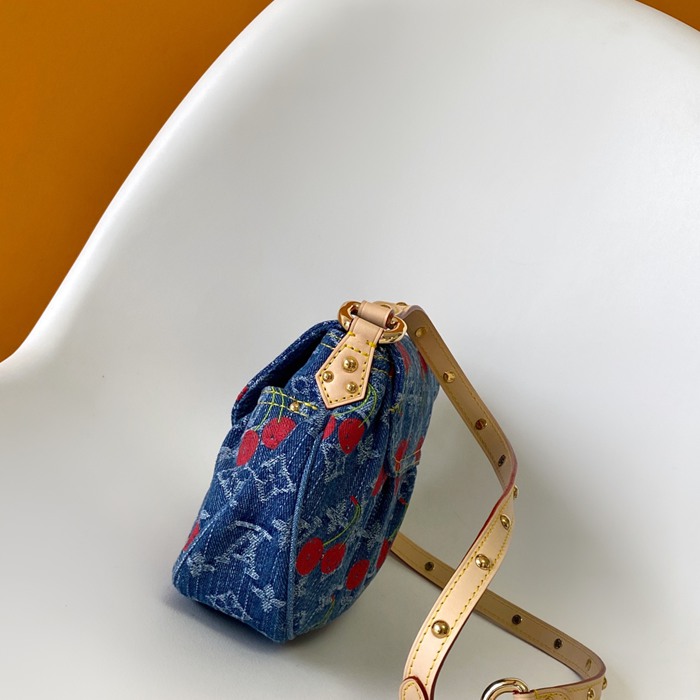 LOUIS VUITTON M13680 牛皮 モノグラム デニム ハンドバッグ 27x18cm サイズ:27x18cm