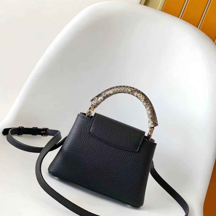 LOUIS VUITTON N85515 牛皮 ブラック ハンドバッグ 斜め掛けフラップ 21x13.6cm サイズ:21x13.6cm