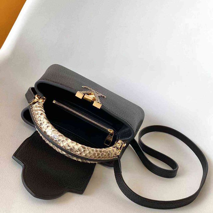LOUIS VUITTON N85515 牛皮 ブラック ハンドバッグ 斜め掛けフラップ 21x13.6cm サイズ:21x13.6cm