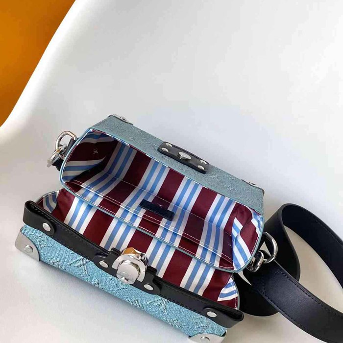 LOUIS VUITTON M15035 牛皮 モノグラム ブルー ハンドバッグ 19x15cm サイズ:19x15cm