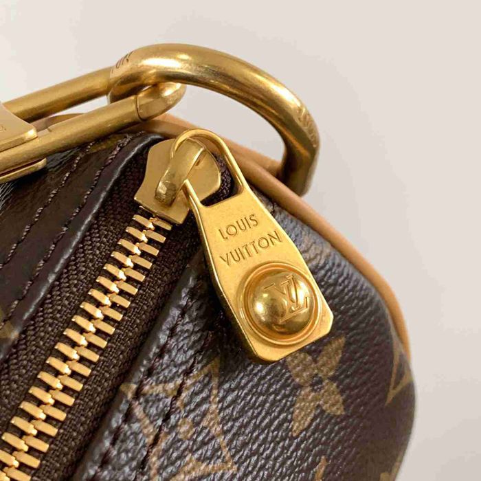 LOUIS VUITTON M14981 牛皮 モノグラム キャンバス ハンドバッグ サイズ:25.0x15.0x11.0cm