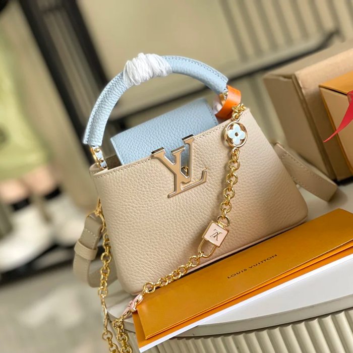 LOUIS VUITTON M23950 モノグラム ホワイト 斜め掛けバッグ 斜め掛けチェーン 21x14cm サイズ:21x14cm