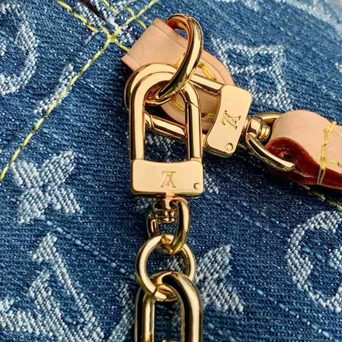 LOUIS VUITTON M83043 モノグラム デニム リュックサック リュックチェーン 20.5x17.5x8.8cm サイズ:20.5x17.5x8.8cm