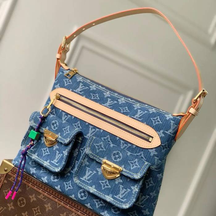 LOUIS VUITTON M27329 デニム 配色 デニム ショルダーバッグ レディースショルダー 30x22x13cm サイズ:30x22x13cm